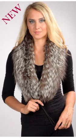 Silver Fox Fur Scarf - Fur on both sides